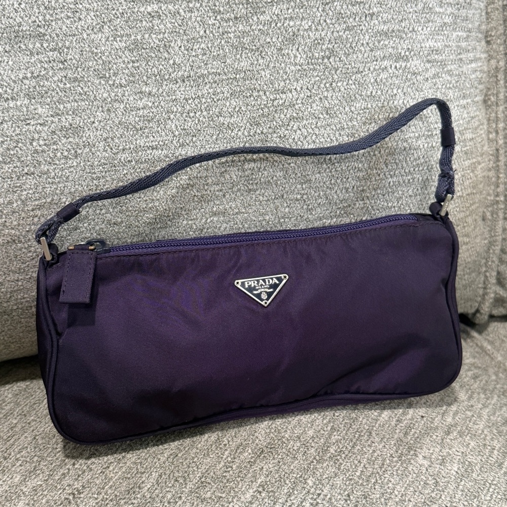 Prada Purple Nylon Shoulder Bag with Sleek Design